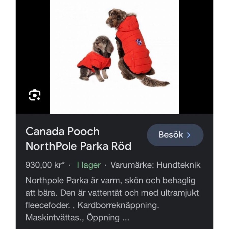 Canada Pooch parkas