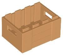 Medium Nougat Container Crate 3 x 4 x 1 2/3 with Handholds - LEGO - 30150