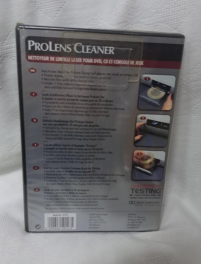 New ALLSOP 59147 ProLens Laser Lens Diagnostic Cleaner for DVD and CD
