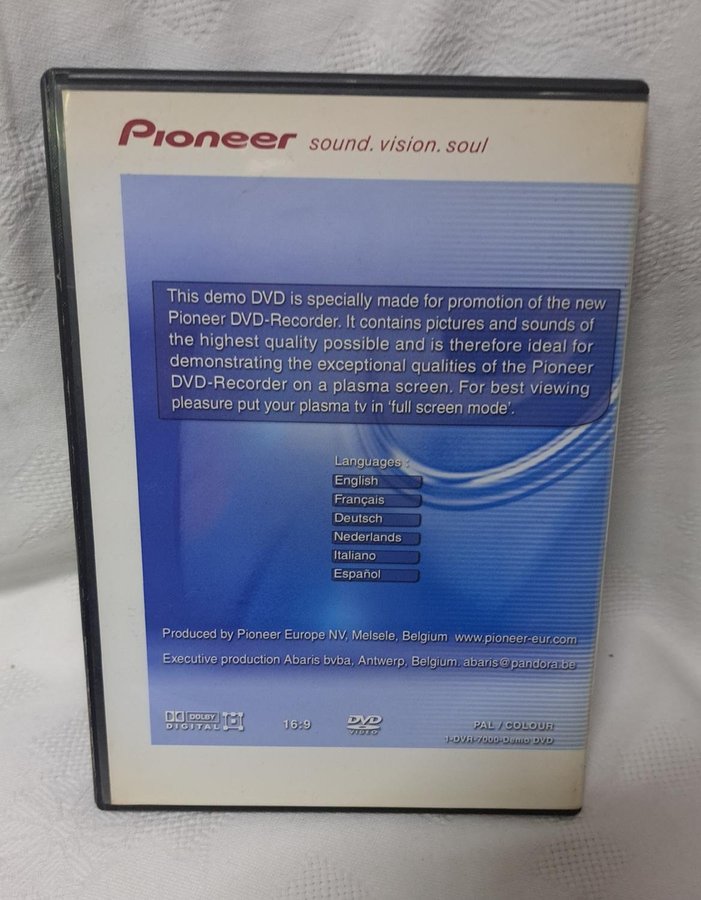 Pioneer dvr-7000 dvr-recorder promotion demo disc