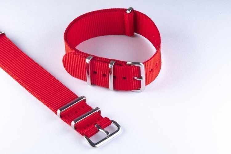 NATO-armband - Rött - Nylonband - Bredd 22 mm