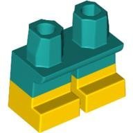 Dark Turquoise Legs Short with Molded Yellow Boots Pattern - LEGO - 41879pb024