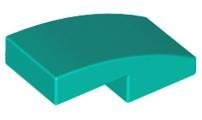 Dark Turquoise Slope Curved 2 x 1 x 2/3 - LEGO - 11477