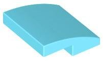 Medium Azure Slope Curved 2 x 2 x 2/3 - LEGO - 15068