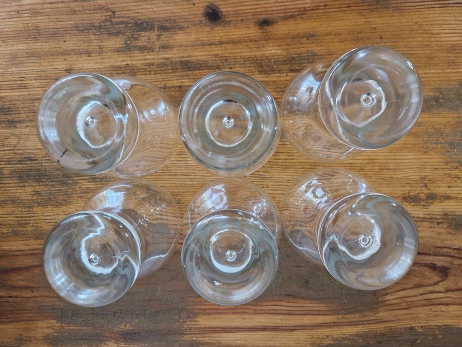 6 st whiskyglas Orrefors med bubbla i foten