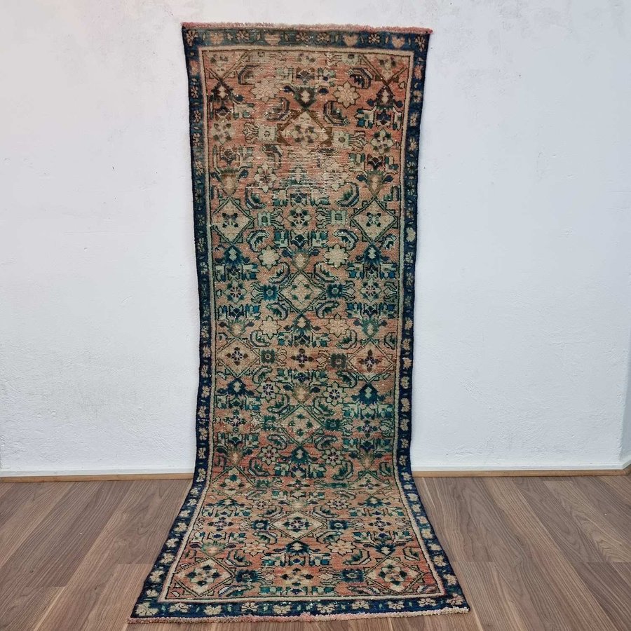 Äkta Vintage matta ca: 210x70 cm - 100% ull - Tvättad  klart - Handknuten