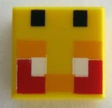 Yellow Tile 1 x 1 with Groove with Angry Bee Eyes - LEGO - 3070bpb200