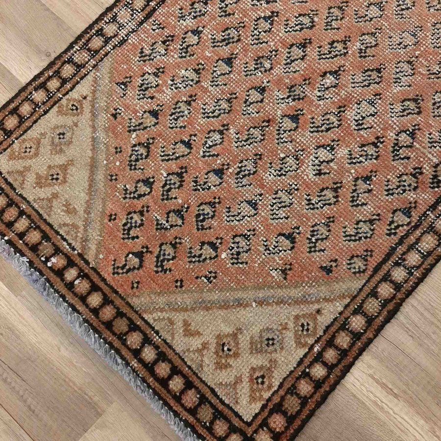 Äkta Vintage matta ca: 97 x 52 cm - 100% ull - Tvättad  klart - Handknuten