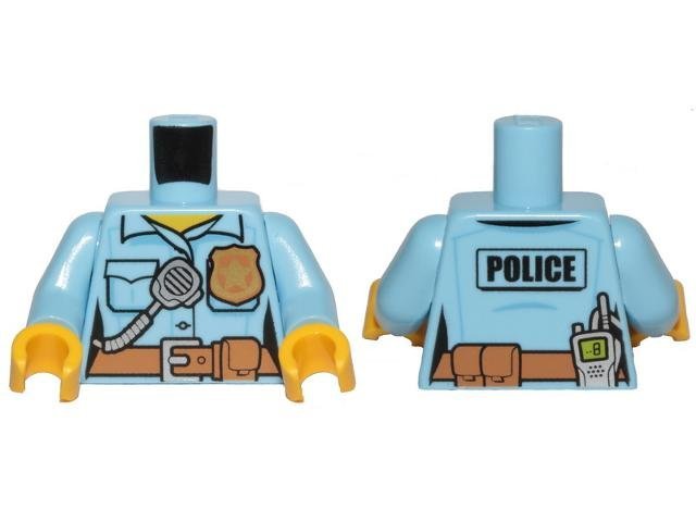 Bright Light Blue Torso Police Female Shirt - LEGO - Minifigur - 973pb2663c01