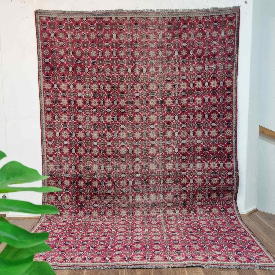 Äkta Vintage matta ca: 170x250 cm - 100% ull - Tvättad  klart - Handknuten