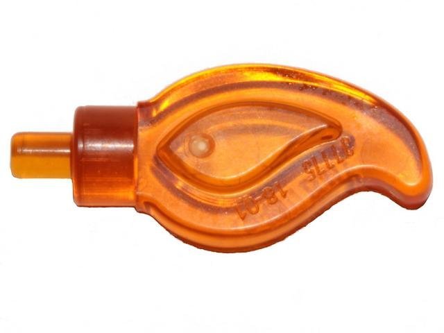 Trans-Orange Wave Rounded Straight Single - LEGO - 37775