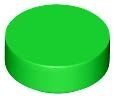 Bright Green Tile Round 1 x 1 - LEGO - 98138