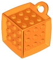 Orange Bag Tag Cube with 3 x 3 Studs on All Sides - LEGO - 69182