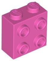 Dark Pink Brick Modified 1 x 2 x 1 2/3 with Studs on Side - LEGO - 22885