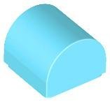 Medium Azure Slope Curved 1 x 1 x 2/3 Double - LEGO - 49307