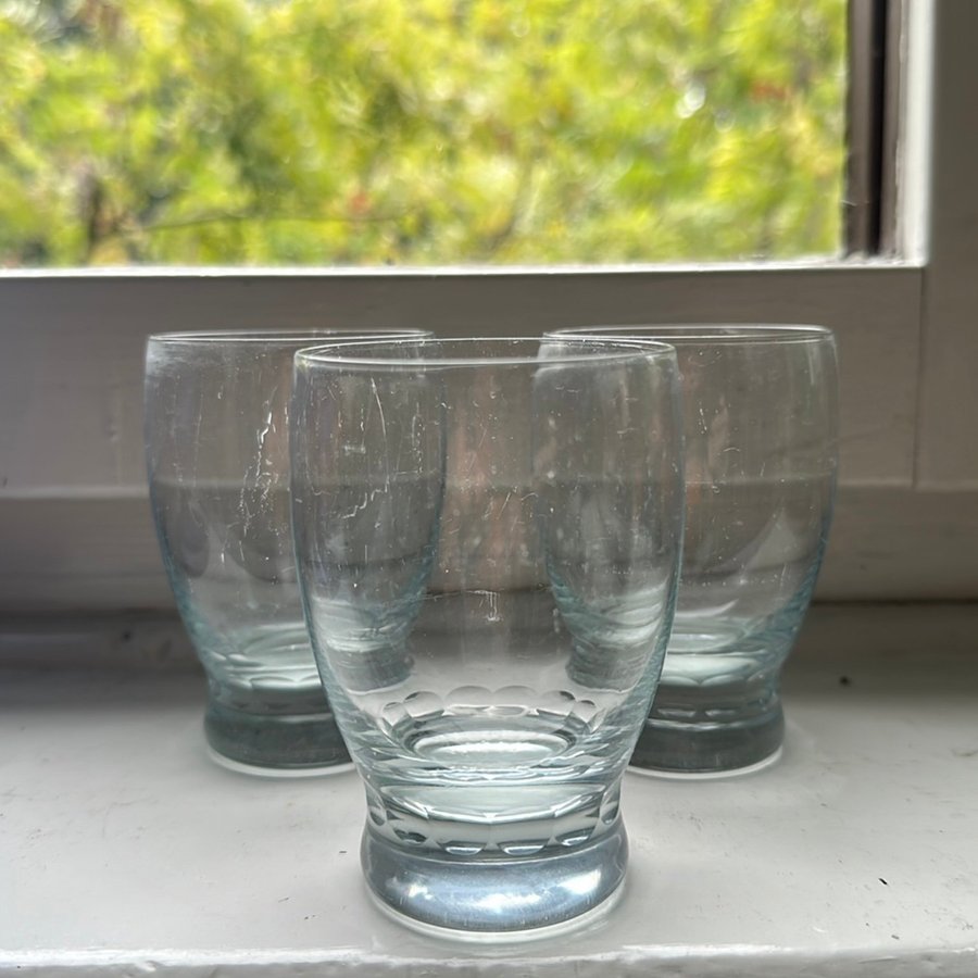 3 skärslipade seltersglas