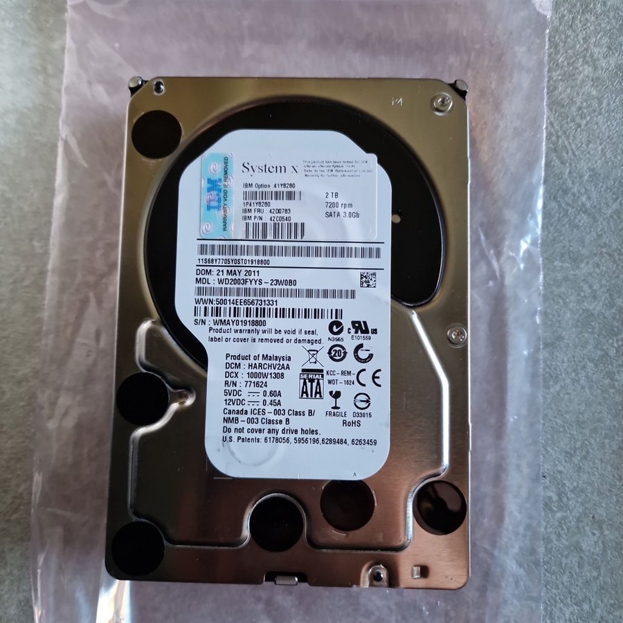 Western Digital RE4. 2TB Intern Hårddisk,