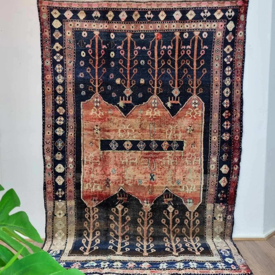 Äkta Vintage matta ca: 220x153 cm - 100% ull - Tvättad  klart - Handknuten