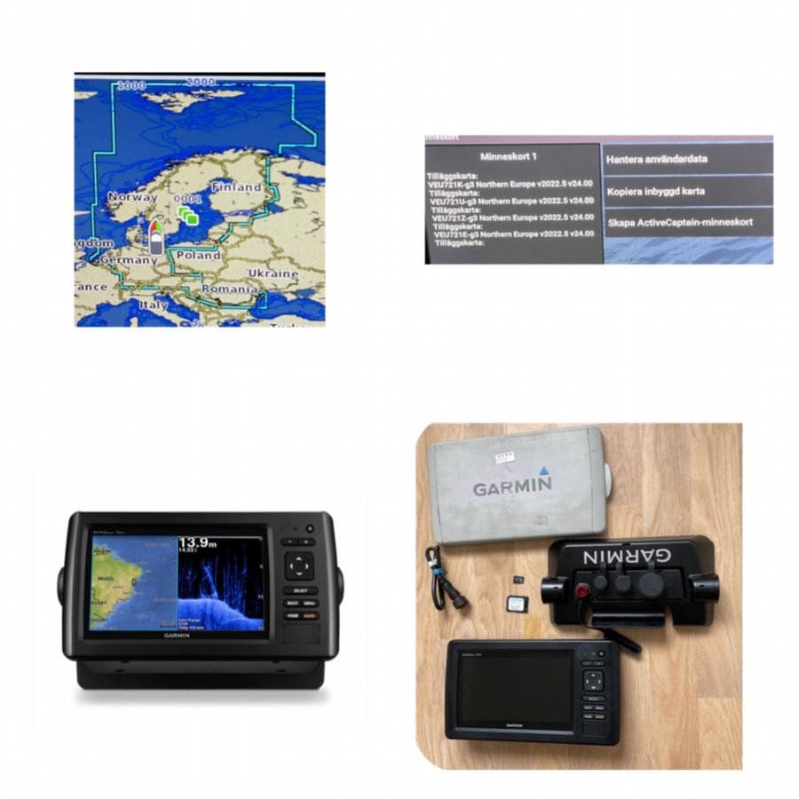 Garmin echoMAP CHIRP 72cv +Bluechart G3 Vision HD 2022V Hela nord Europa