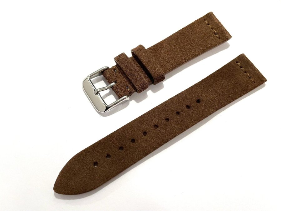 Klockband Mocka 22mm - Mörkbrun