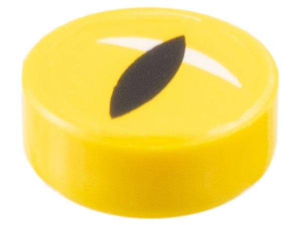 Yellow Tile Round 1 x 1 with Eye - LEGO - 98138pb385