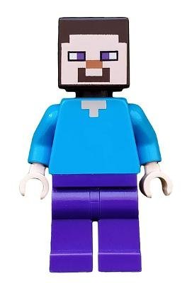 Steve - Dark Purple Legs - LEGO - minecraft - Minifigur - min009