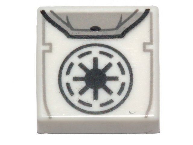 White Tile 1 x 1 with Groove with Black SW Galactic Republic - LEGO - 3070bpb268