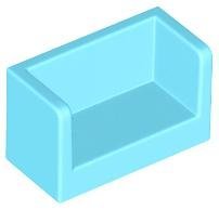 Medium Azure Panel 1 x 2 x 1 with Rounded Corners and 2 Sides- LEGO - 23969