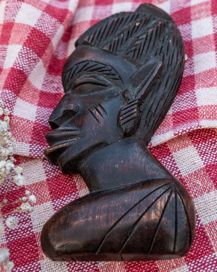 Vintage African Hand Carved Wall Hanging | Retro | Wood Wooden Africa Mask