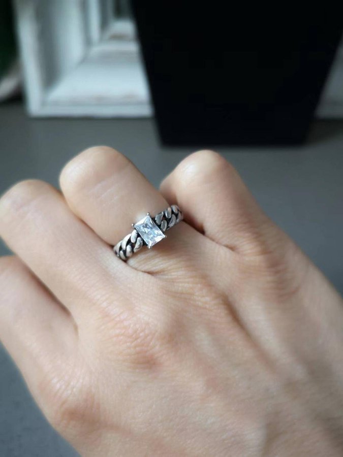 Silver ring 925 med kristall