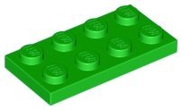 Bright Green Plate 2 x 4 - LEGO - 3020