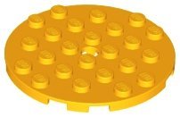 Bright Light Orange Plate Round 6 x 6 with Hole - LEGO - 11213