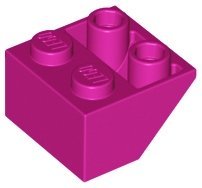 Magenta Slope Inverted 45 2 x 2 with Flat Bottom Pin - LEGO - 3660