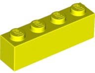 Neon Yellow Brick 1 x 4 - LEGO - 3010