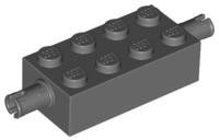 Dark Bluish Gray Brick Modified 2 x 4 with Pins - LEGO - 6249