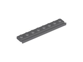 Dark Bluish Gray Plate Modified 1 x 8 with Door Rail - LEGO - 4510