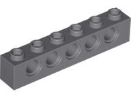 Dark Bluish Gray Technic Brick 1 x 6 with Holes - LEGO - 3894