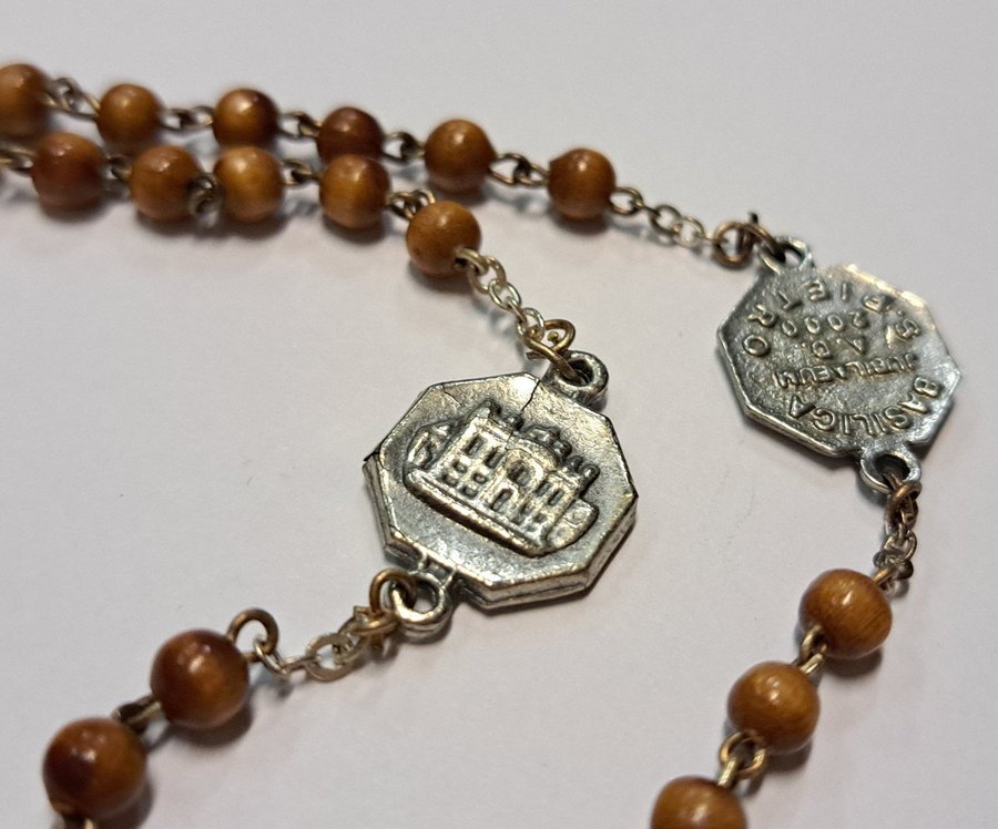 Handmade Rosary Religiöst radband Vit med Jesus Kristus