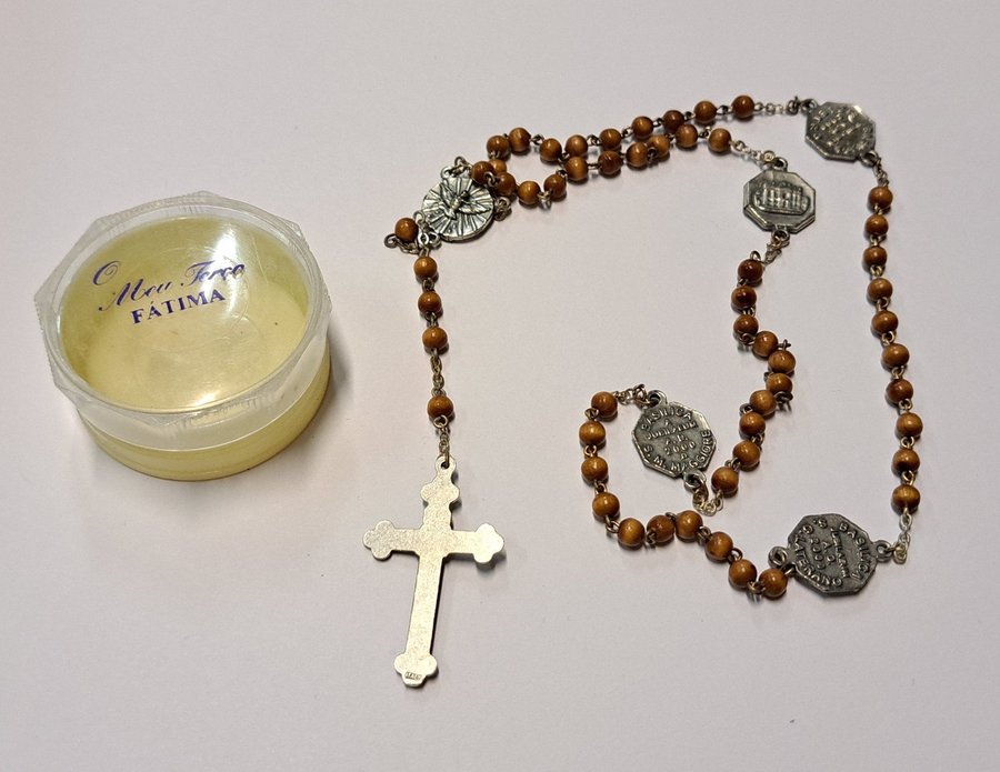 Handmade Rosary Religiöst radband Vit med Jesus Kristus