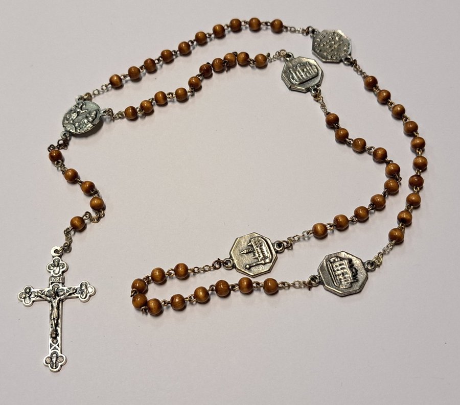 Handmade Rosary Religiöst radband Vit med Jesus Kristus