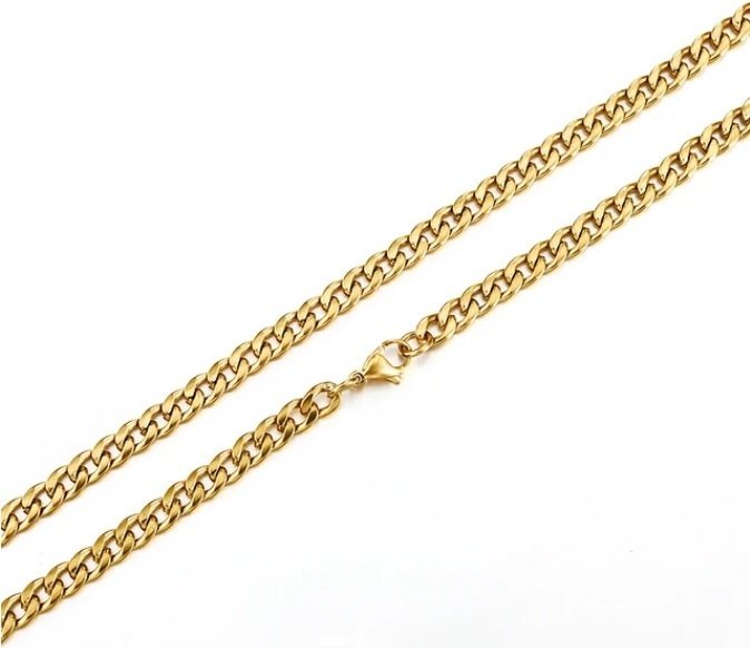 60cm 3mm kedja14K Guld länk halsband stål kedjelänk pläterad julklapp pansar