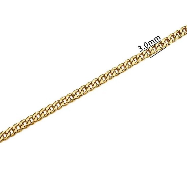 60cm 3mm kedja14K Guld länk halsband stål kedjelänk pläterad julklapp pansar