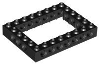 Black Technic Brick 6 x 8 Open Center - LEGO - 32532