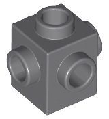 Dark Bluish Gray Brick Modified 1 x 1 with Studs on 4 Sides - LEGO - 4733