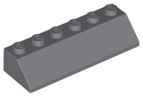 Dark Bluish Gray Slope 45 2 x 6 - LEGO - 23949