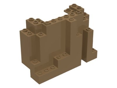 Dark Tan Rock Panel 4 x 10 x 6 Rectangular (BURP) - LEGO - 6082