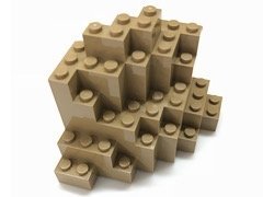 Dark Tan Rock Panel 8 x 8 x 6 Medium Symmetric (MURP) - LEGO - 23996