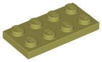 Olive Green Plate 2 x 4 - LEGO - 3020