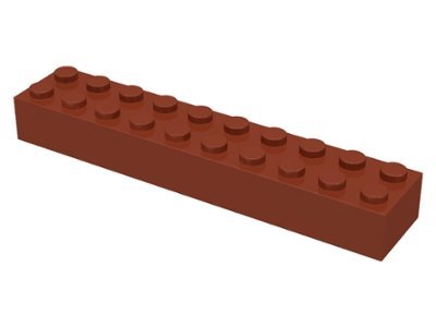 Reddish Brown Brick 2 x 10 - LEGO - 3006