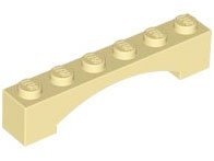 Tan Arch 1 x 6 Raised Arch - LEGO - 92950